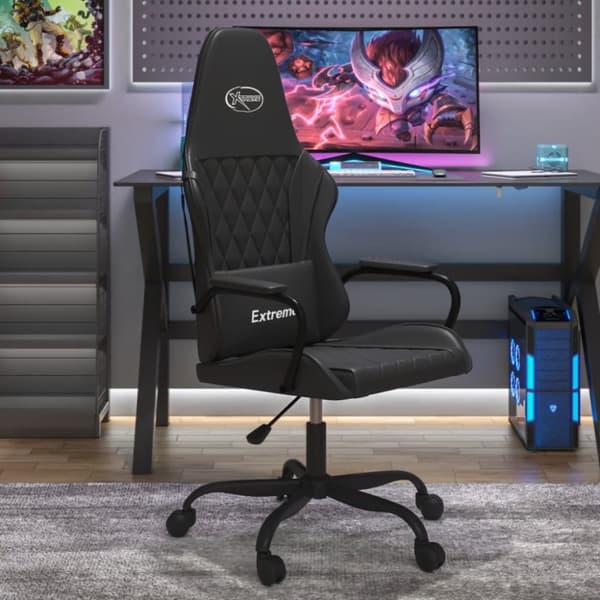 vidaXL Gamingstol med massage svart konstläder