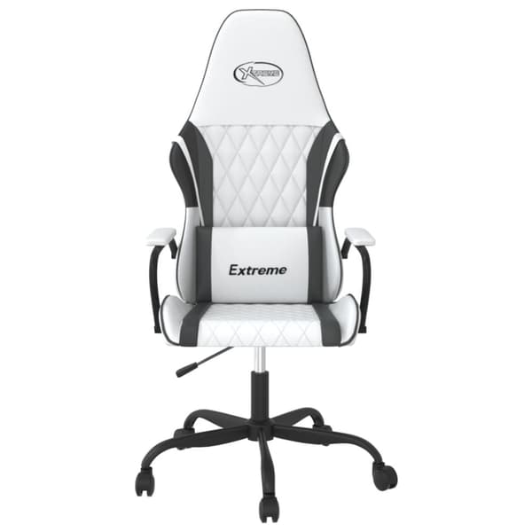 vidaXL Gamingstol med massage vit och svart konstläder