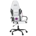 Miniatyrbild 7 av 11: vidaXL Gamingstol med massage vit och svart konstläder