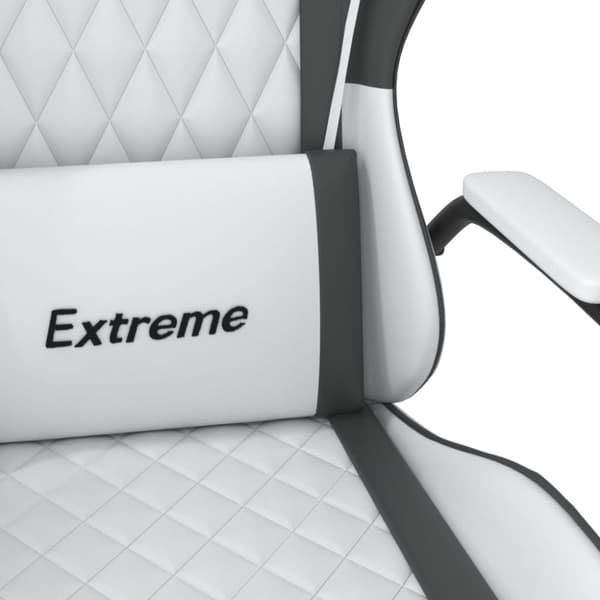 vidaXL Gamingstol med massage vit och svart konstläder