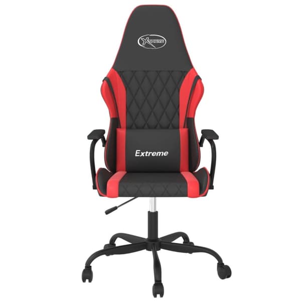 vidaXL Gamingstol med massage svart och röd konstläder