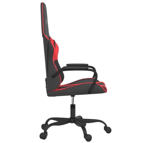 vidaXL Gamingstol med massage svart och röd konstläder
