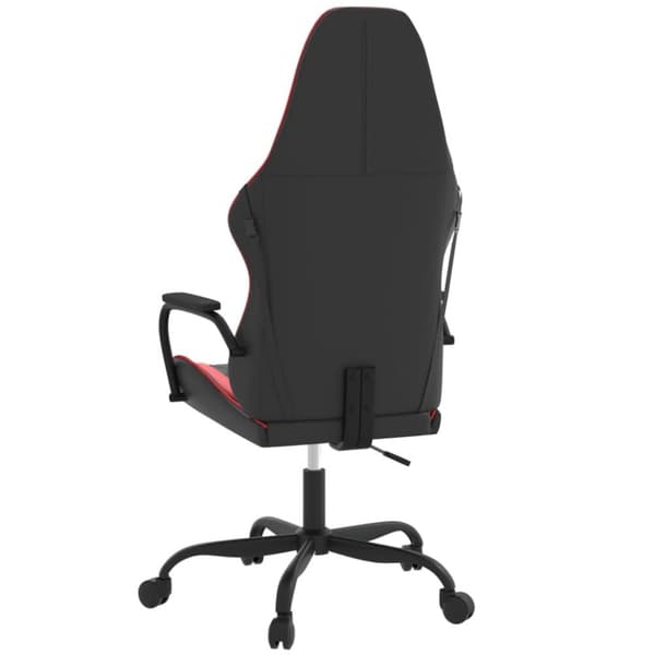 vidaXL Gamingstol med massage svart och röd konstläder