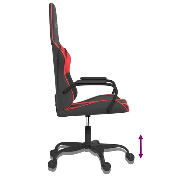 vidaXL Gamingstol med massage svart och röd konstläder