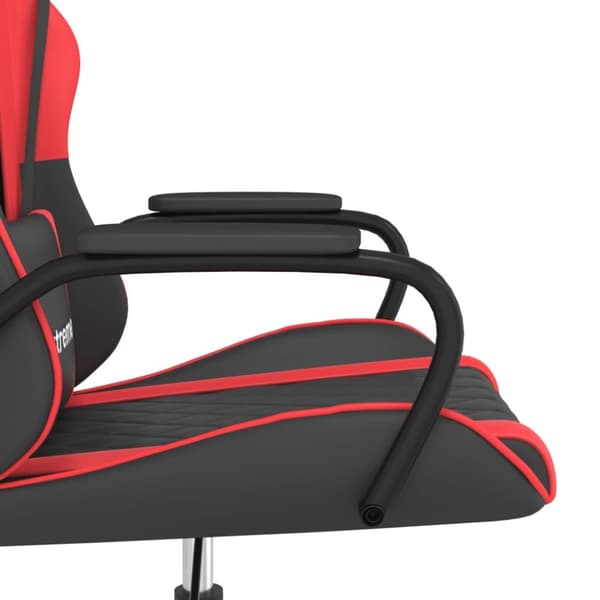 vidaXL Gamingstol med massage svart och röd konstläder