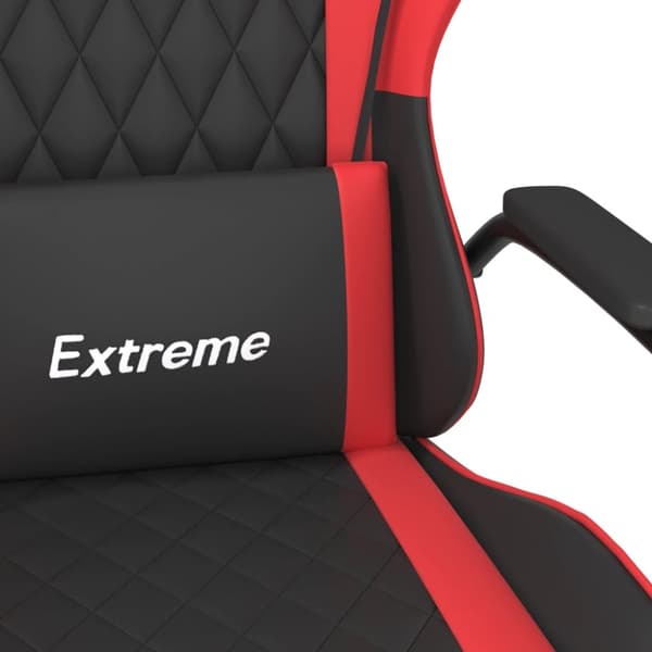 vidaXL Gamingstol med massage svart och röd konstläder