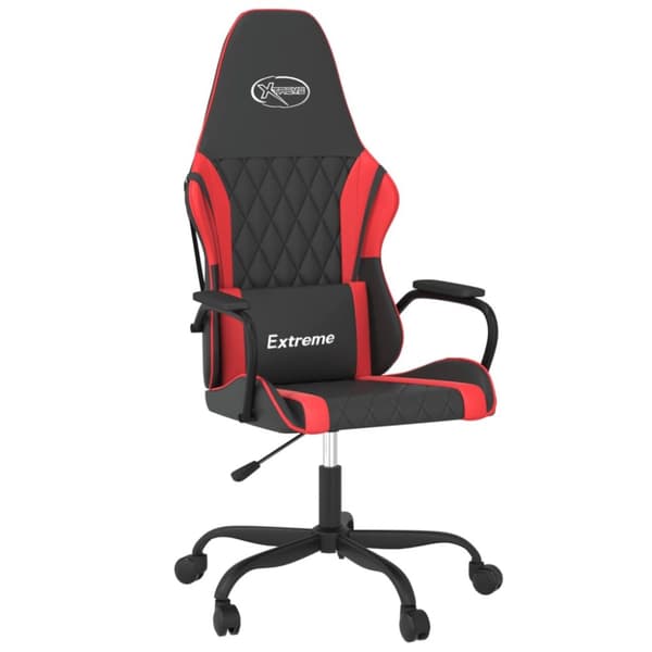vidaXL Gamingstol med massage svart och röd konstläder