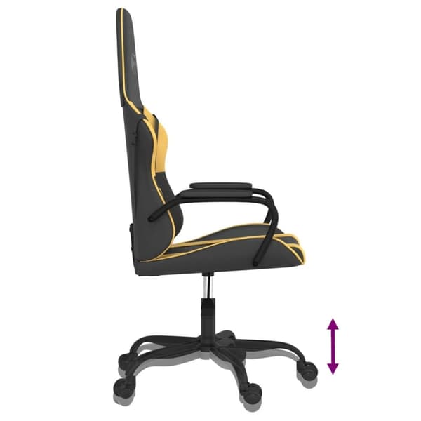 vidaXL gamingstol m. massagefunktion kunstlæder sort guldfarvet