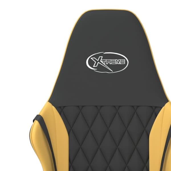 vidaXL gamingstol m. massagefunktion kunstlæder sort guldfarvet