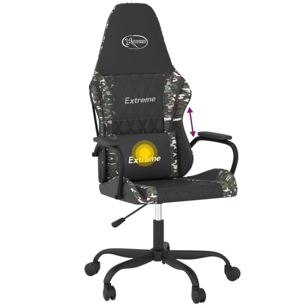 vidaXL gamingstol m. massagefunktion kunstlæder sort og camouflage