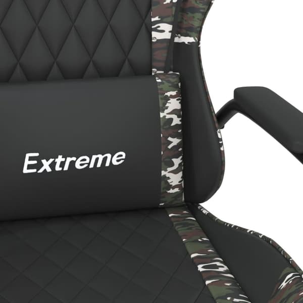 vidaXL Gamingstol med massage svart och kamouflage konstläder