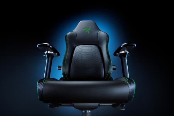 Razer Iskur V2 - Spillestol - ergonomisk - armlener - T-formet - tipping - roterende - syntetisk skinn - svart, grønn