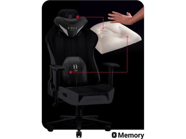 Gamingstol Diablo X-Player 2.0, färg: svart/vit, storlek: normal