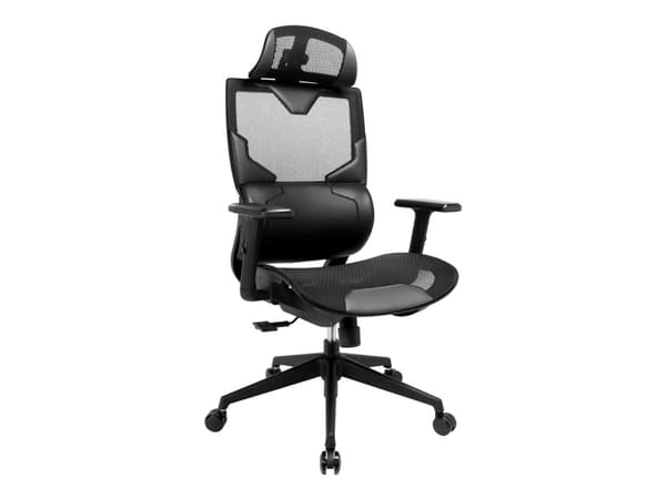Sandberg ErgoFusion - Spelstol - ergonomisk - armstöd - T-formad - lutning - svängtapp - polyuretanläder, mesh-tyg