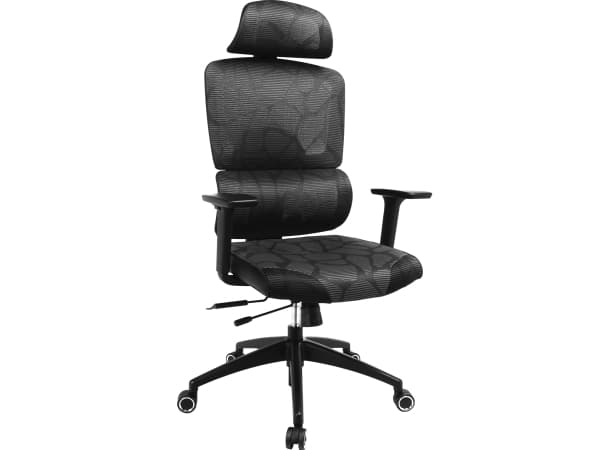 Sandberg ErgoFusion Pro - Spelstol - ergonomisk - armstöd - T-formad - lutning - svängtapp - mesh-tyg, tyg