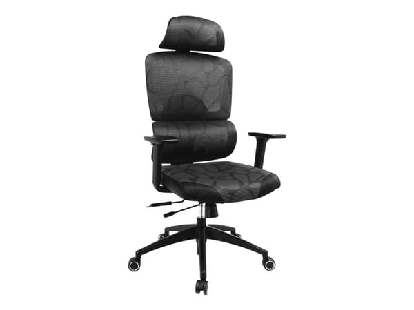 Sandberg ErgoFusion Pro - Spelstol - ergonomisk - armstöd - T-formad - lutning - svängtapp - mesh-tyg, tyg