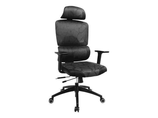 Sandberg ErgoFusion Pro - Spelstol - ergonomisk - armstöd - T-formad - lutning - svängtapp - mesh-tyg, tyg