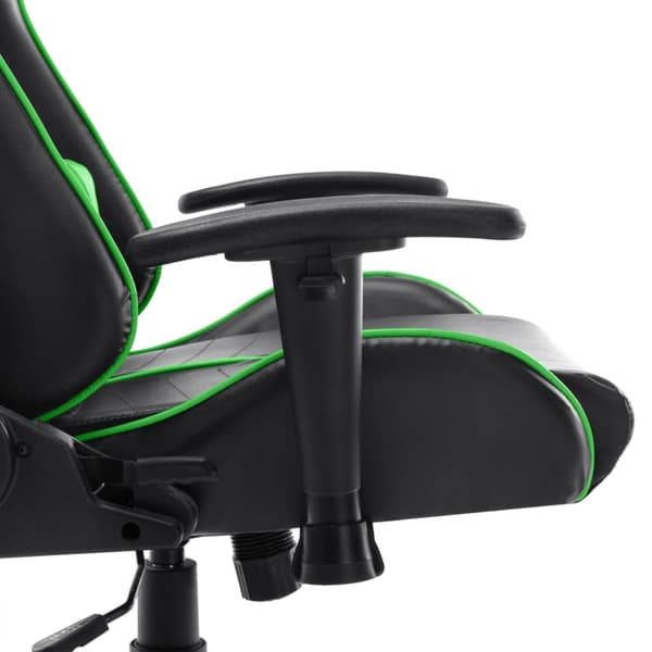 gamingstol kunstlæder sort og grøn