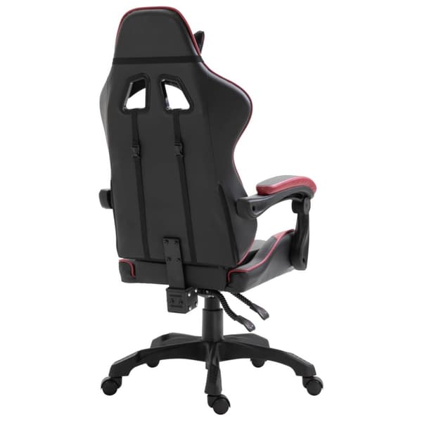 gamingstol kunstlæder vinrød
