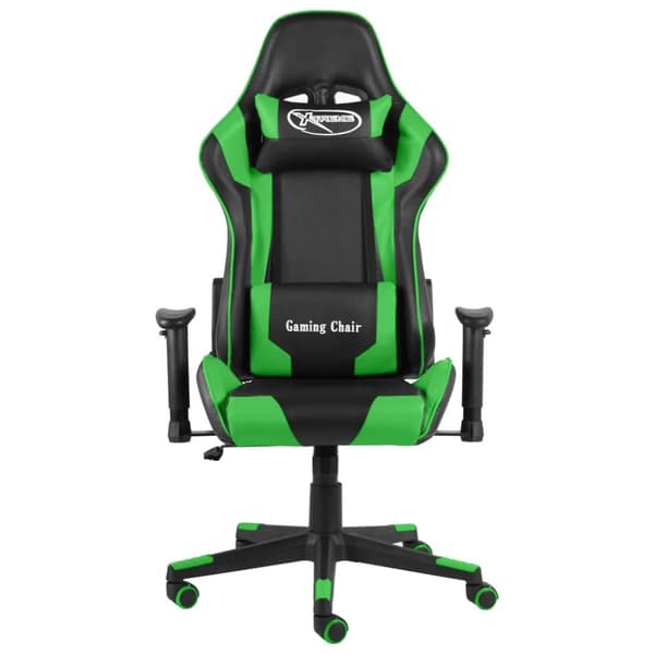drejelig gamingstol PVC grøn