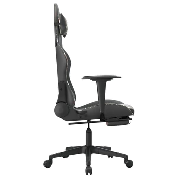 gamingstol m. massage og fodstøtte kunstlæder sort camouflage