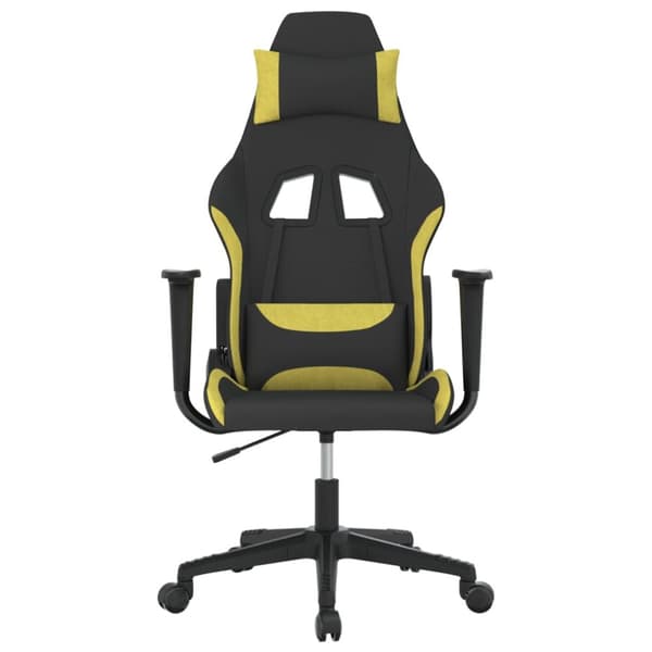 gamingstol med massagefunktion stof sort og lysegrøn