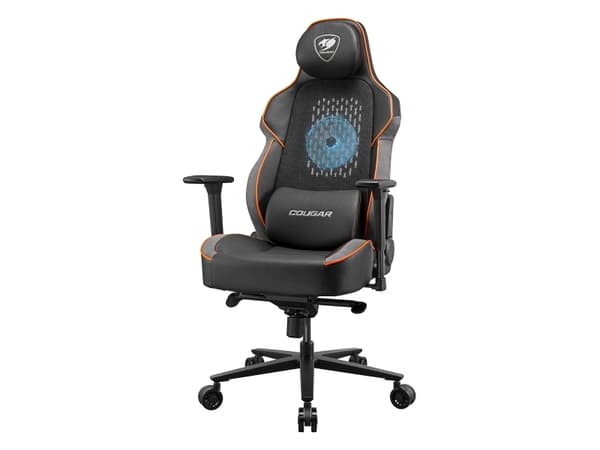 Cougar Gamingstol NxSys Aero, svart/orange + magnetisk trådlös laddare i present