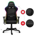 Miniatyrbild 3 av 4: HUZARO Force 6.2 Gaming Stol - Svart - Ergonomisk - RGB - Justerbar höjd - Liggande svankstöd