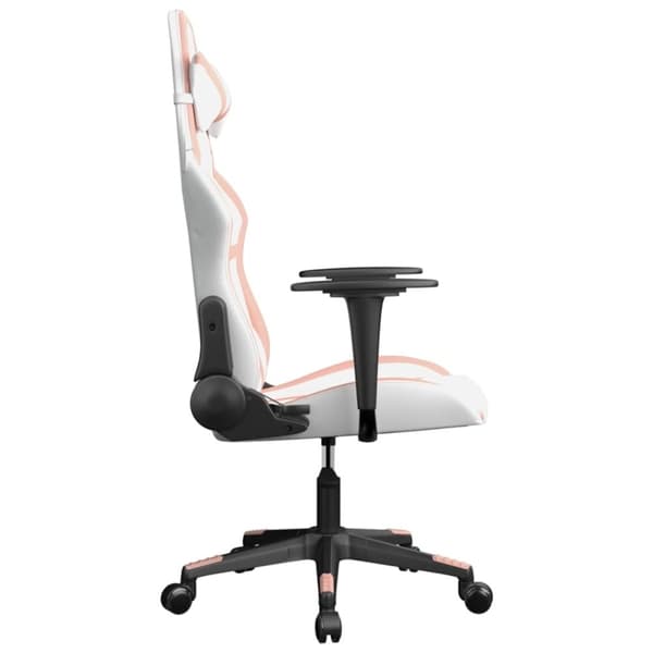 vidaXL Gamingstol vit och rosa konstläder