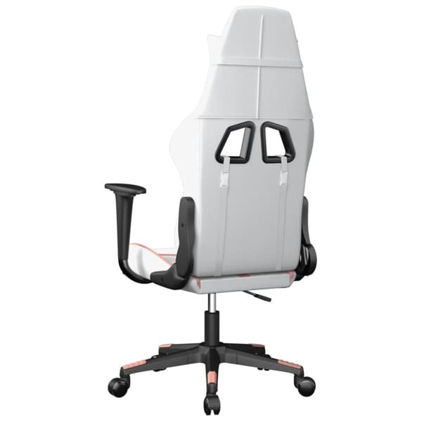 vidaXL Gamingstol vit och rosa konstläder
