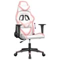 Miniatyrbild 7 av 11: vidaXL Gamingstol vit och rosa konstläder