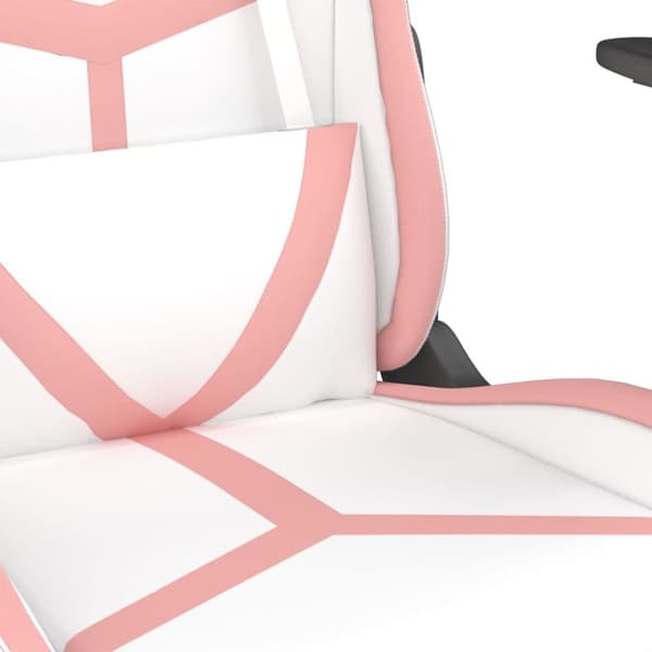 vidaXL Gamingstol vit och rosa konstläder