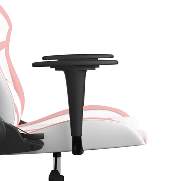 vidaXL Gamingstol vit och rosa konstläder