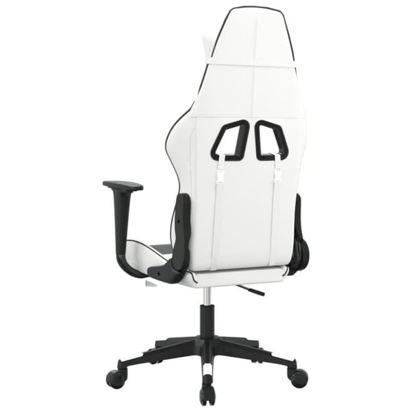 vidaXL gamingstol m. massagefunktion kunstlæder hvid og sort