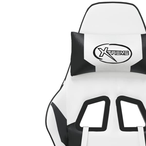 vidaXL gamingstol m. massagefunktion kunstlæder hvid og sort
