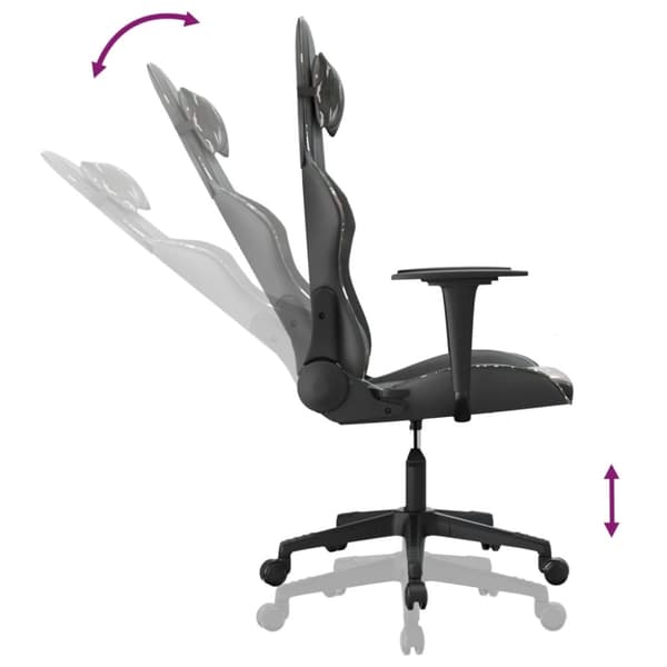 vidaXL Gamingstol med massage svart och kamouflage konstläder