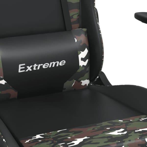 vidaXL Gamingstol med massage svart och kamouflage konstläder