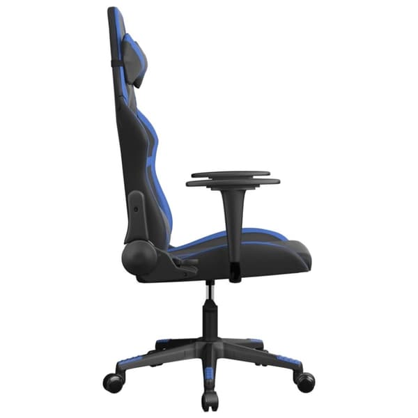 vidaXL Gamingstol med massage svart och blå konstläder