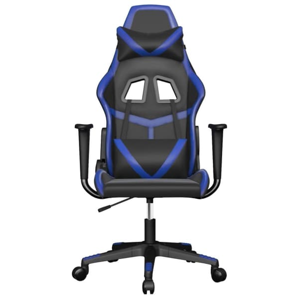 vidaXL gamingstol m. massagefunktion kunstlæder sort og blå