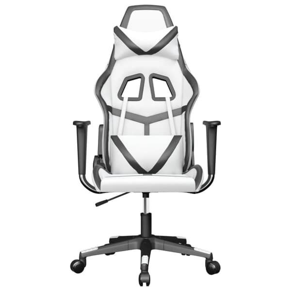 vidaXL Gamingstol med massage vit och svart konstläder