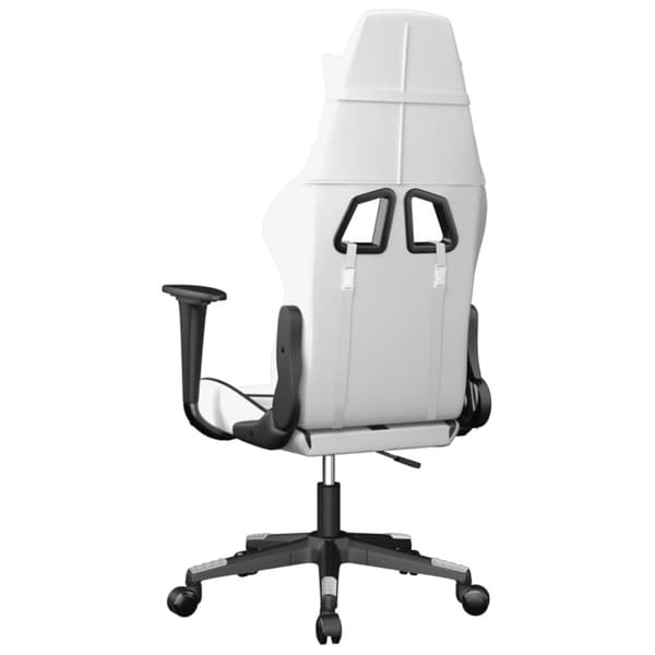 vidaXL Gamingstol med massage vit och svart konstläder