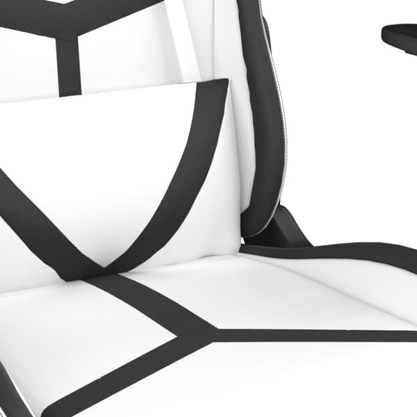 vidaXL Gamingstol med massage vit och svart konstläder