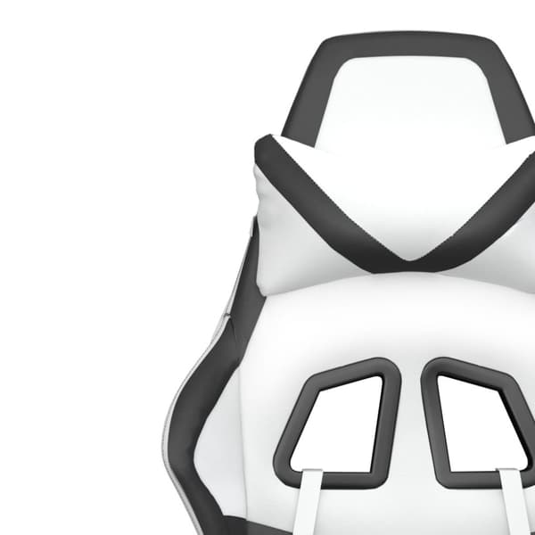 vidaXL Gamingstol med massage vit och svart konstläder