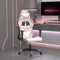 Miniatyrbillede 1 af 11: vidaXL gamingstol m. massagefunktion kunstlæder hvid og lyserød