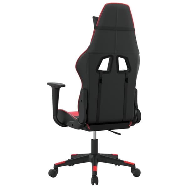 vidaXL Gamingstol med massage svart och röd konstläder