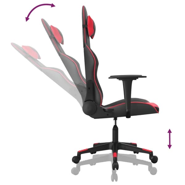 vidaXL gamingstol m. massagefunktion kunstlæder sort og rød