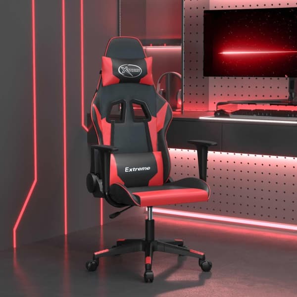 vidaXL gamingstol m. massagefunktion kunstlæder sort og rød