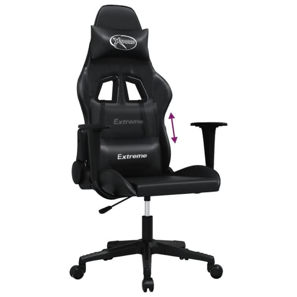vidaXL gamingstol med massagefunktion kunstlæder sort