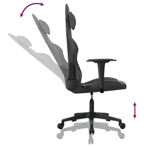 vidaXL Gamingstol med massage svart konstläder
