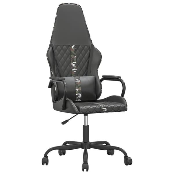 vidaXL gamingstol med massagefunktion kunstlæder camouflage og sort